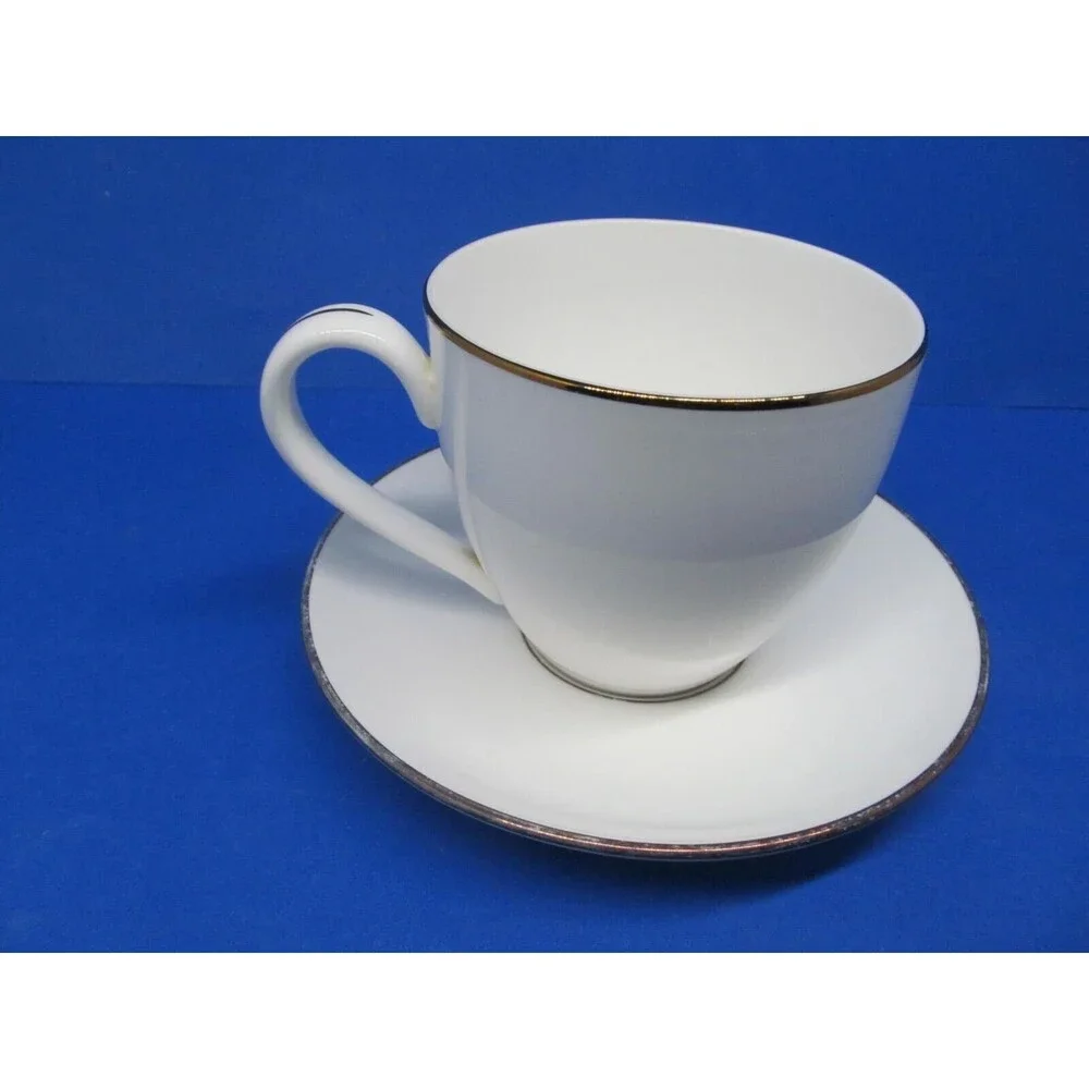 Lenox Continental Gold Cup And Saucer White With Gold Trim GUC